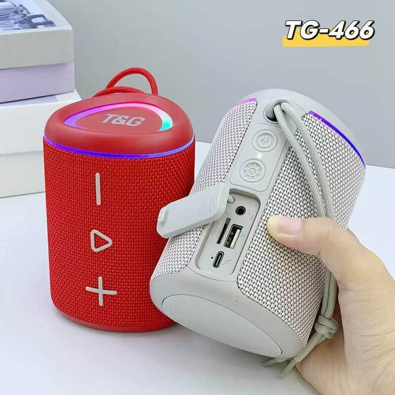 สไตล์ใหม่ TG466 ลําโพงบลูทูธไร้สาย TWS Card U Disk ไฟ LED สีสันสดใสซับวูฟเฟอร์คอมพิวเตอร์เสียง