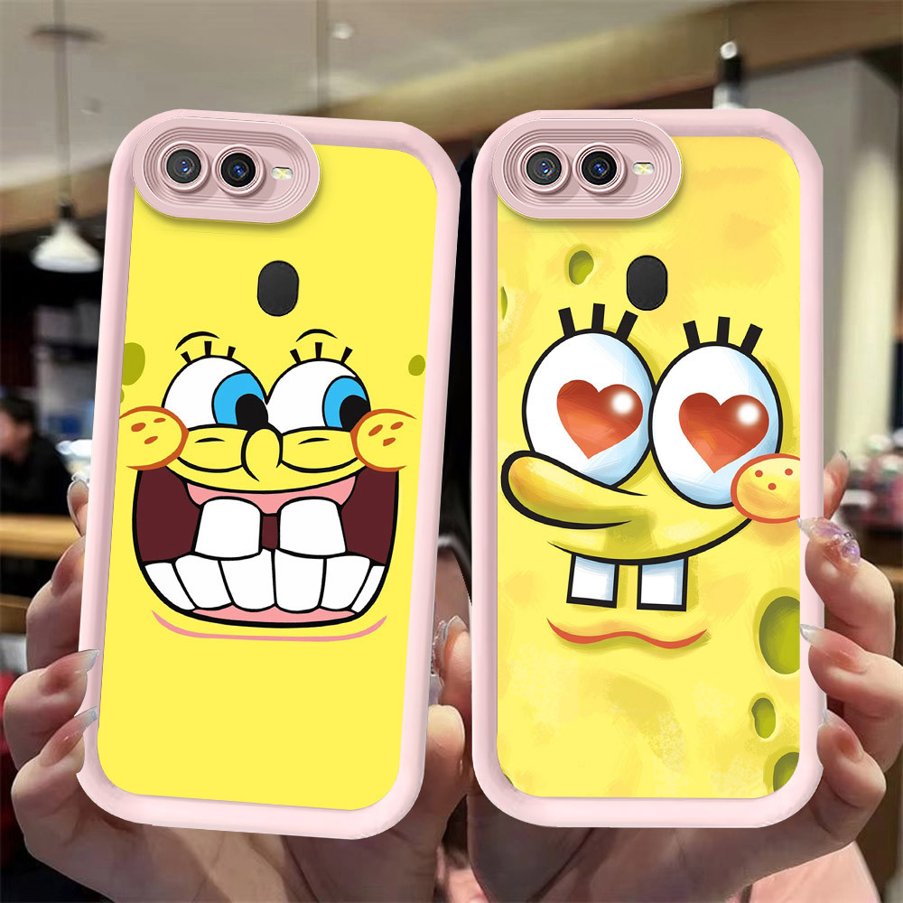 J-2 Spongebob ดำขาวชมพูเคสโทรศัพท์หรับ OPPO A7 A11K A12 A3S A12E A1K A5S A12S AX5S