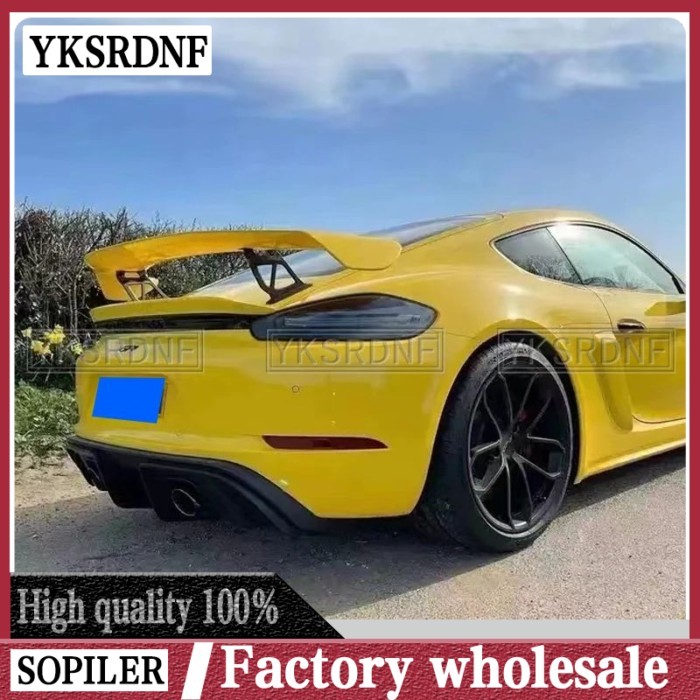 Rear Trunk Spoiler Wing For Porsche Boxster Cayman 718 981 987 New GT4 Rear Trunk Big Spoiler Lip W