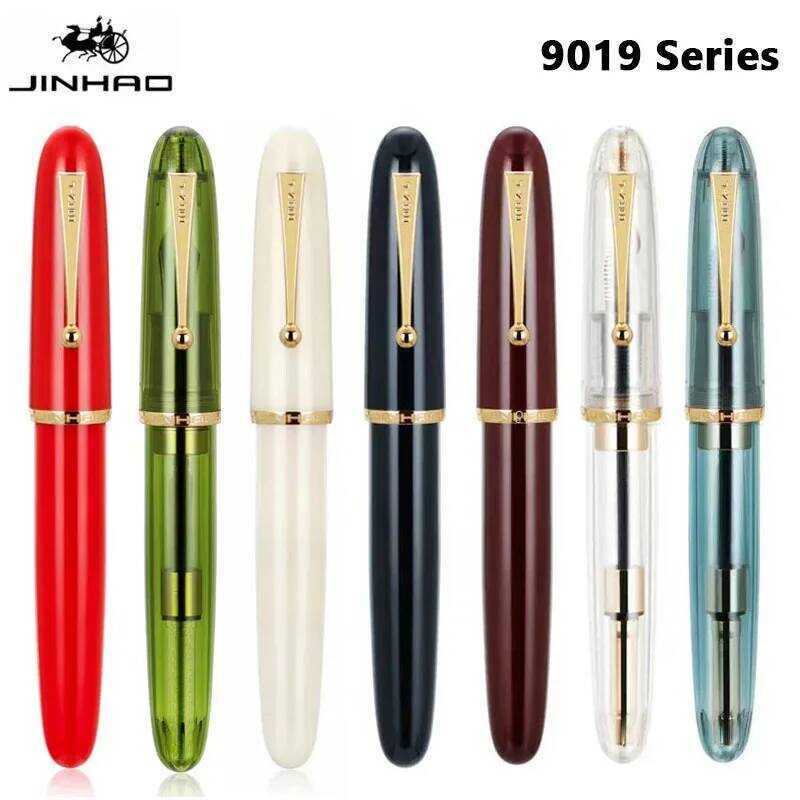 ปากกาหมึกซึม Jinhao 9019 สีใส วัสดุเรซิน ปากกาหรูหรา ขนาดหัวปากกา 0.38/0.5/0.7 มม. ปากกาเขียนหมึก อุ