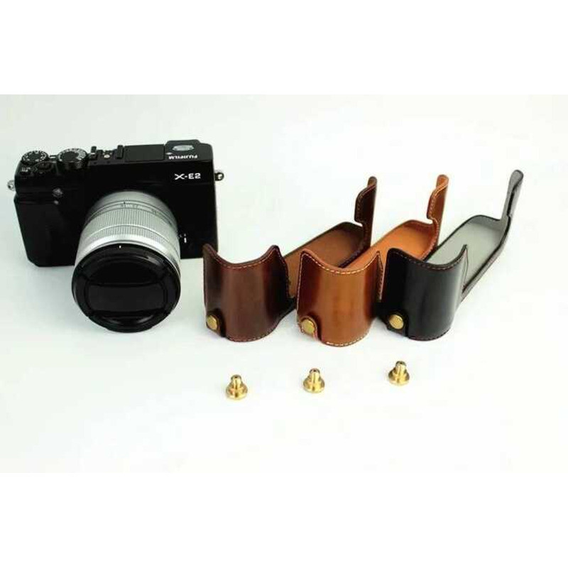 Fashional Camera Case For Fujifilm Xe2 X-E2 X-E1 Xe1 PU Leather Half Set Cover With Battery Opening