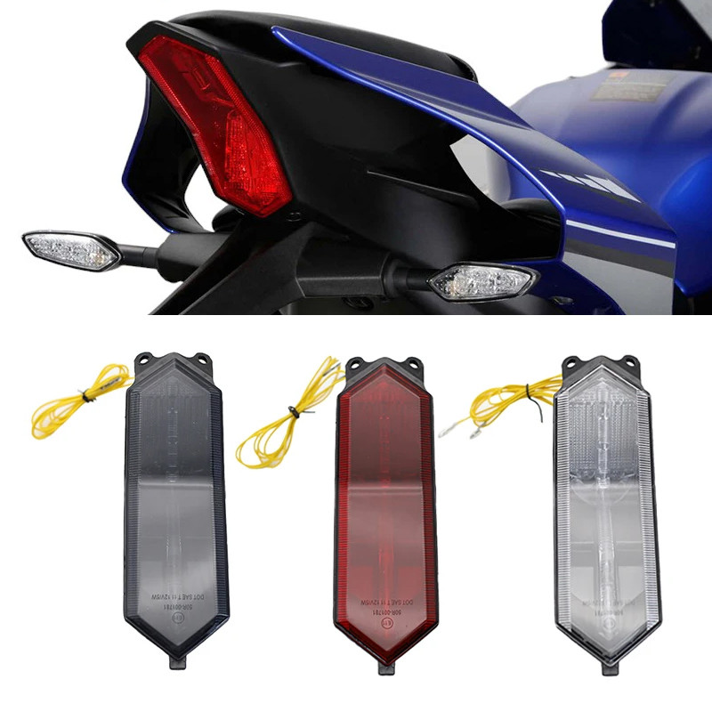 สําหรับ Yamaha YZF R1 R6 R7 YZF-R1M R1S YZF-R7 2015-2023 รถจักรยานยนต์ LED ไฟท้ายด้านหลังเบรคไฟเลี้ย
