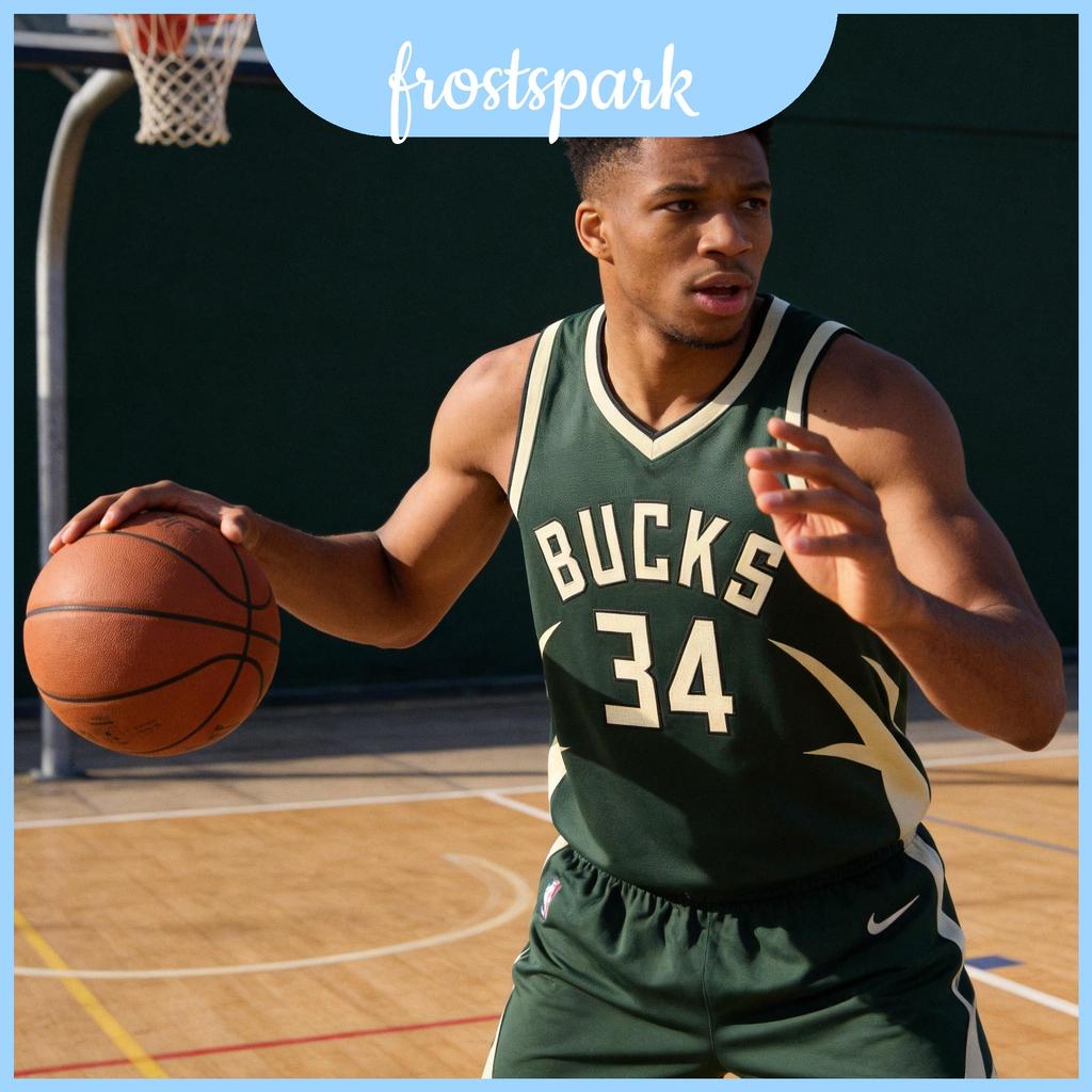 Bucks 34 Bucks Jersey Breathable โพลีเอสเตอร์ Activewear สําหรับกีฬาและบาสเก็ตบอล
