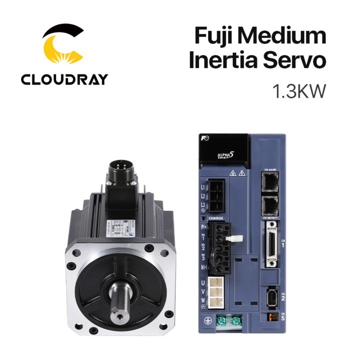 Cloudray Fuji Servo Motor Driver Kits 1.3KW AC 8.34N.m 1500r/min GYL132B6-TG2 Motor + 200-240AC Ser