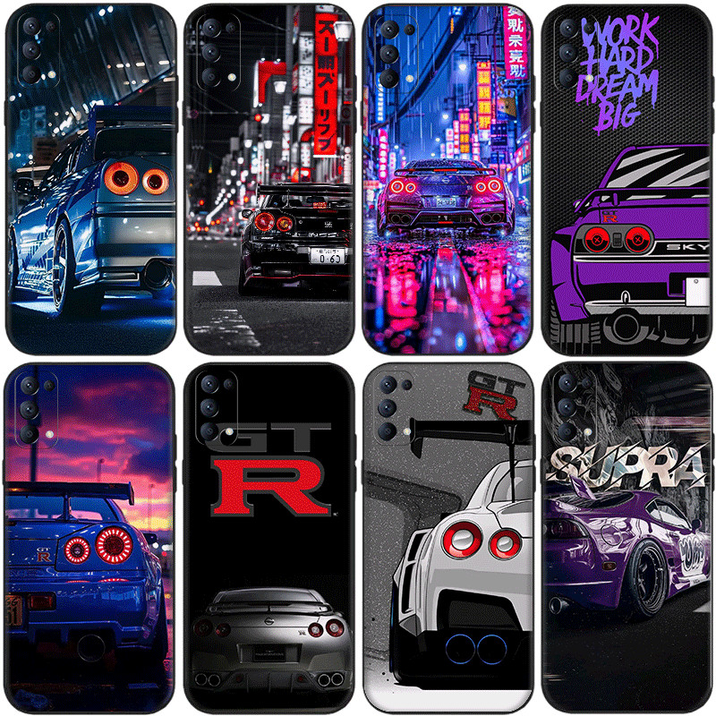 สําหรับ Huawei Y9A Y6 Y5 Y7 Y9 Y6s Prime Pro TPU ซิลิโคนสีดําเคสโทรศัพท์ป้องกันกรณี JK6 Nissan GTR ร