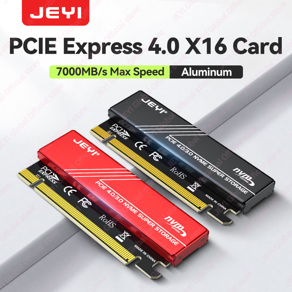 JEYI M.2 NVMe ถึง PCIe 4.0 X16 อะแดปเตอร์ฮีทซิงค์ - สําหรับ Samsung 980 PRO/970 EVO SSD, อะแดปเตอร์อ