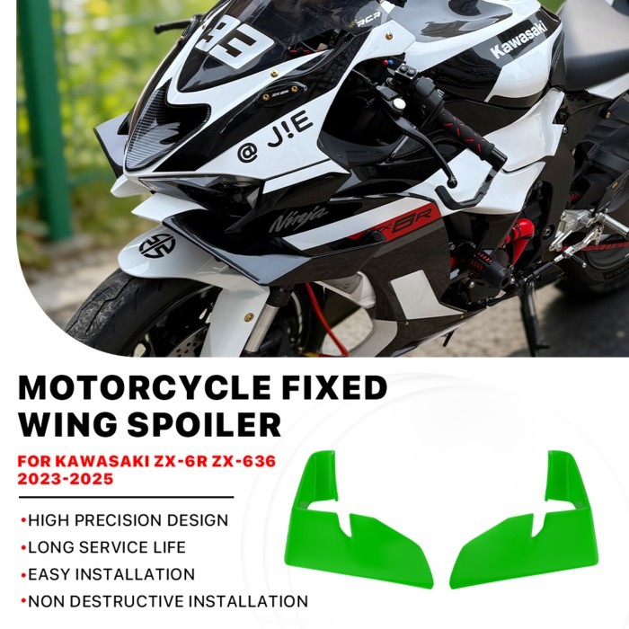 Motorcycle ZX6R Fixed Wings side For Kawasaki ZX 6R ZX636 Ninja ZX-6R 2023-2025 Fairing Spoiler Win