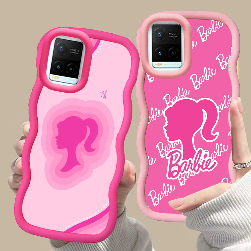 MERAH D-13 ตุ๊กตาบาร์บี้สาวสีชมพูสีแดงสําหรับ VIVO V30 Y02a Y21a Y02t Y02 Y21s Y21 Y21t Pro 5G สีดํา