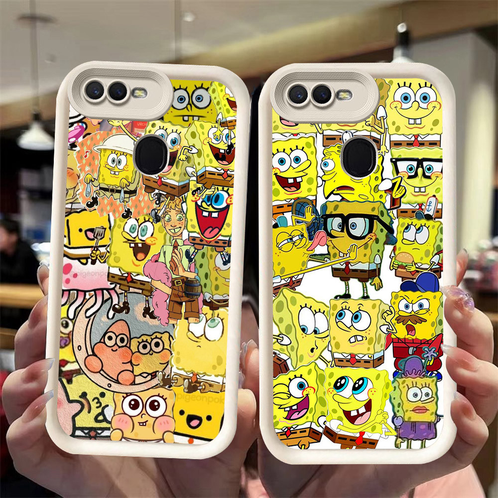 J-22 Spongebob ดำขาวชมพูเคสโทรศัพท์หรับ OPPO A7 A11K A12 A3S A12E A1K A5S A12S AX5S