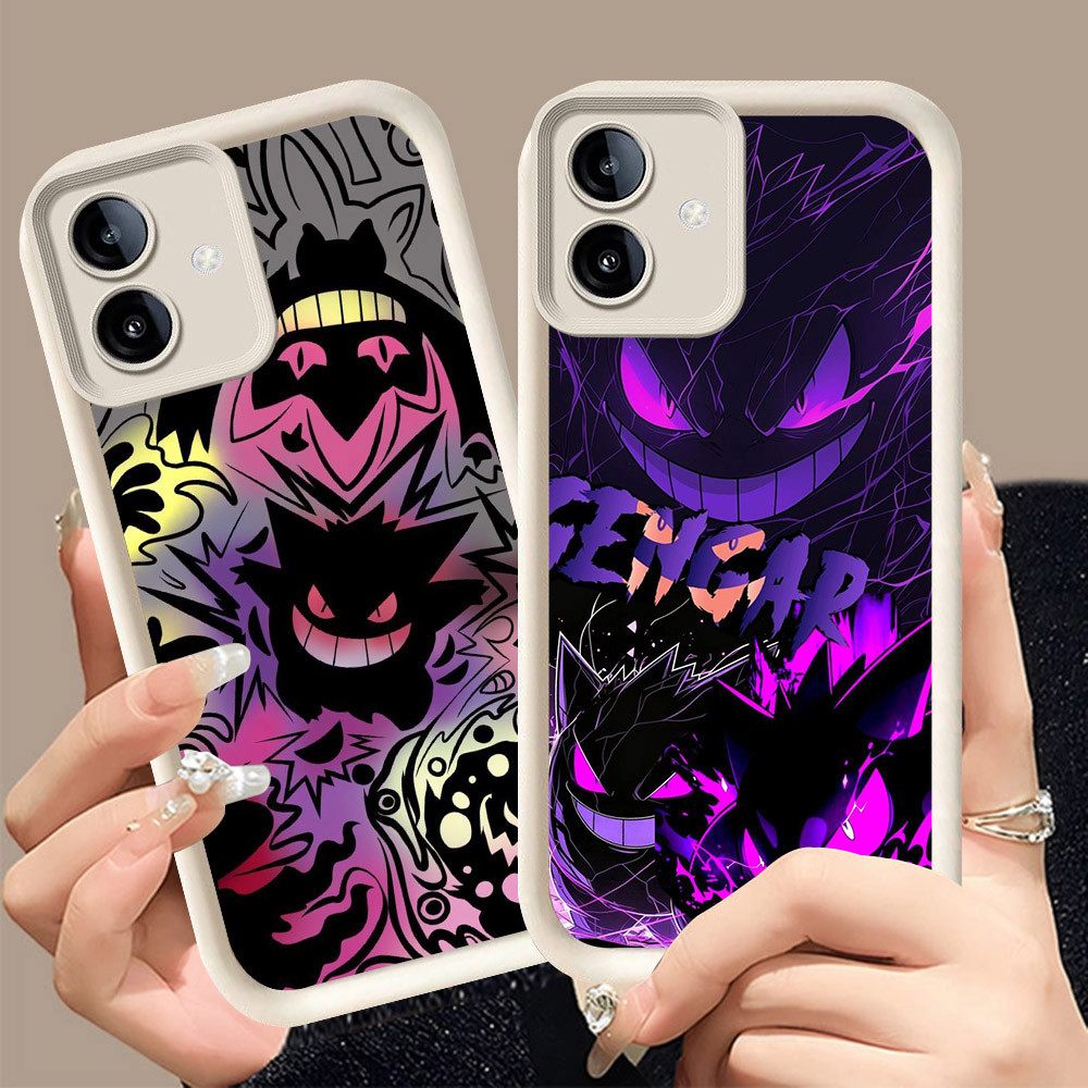 Q-16 Pokemon Gengar ขาวดำเคสโทรศัพท์หรับ Samsung A05 A07 A06 A04E A04 A03 5G ปกสีชมพู