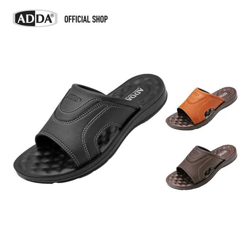 ADDA PU รองเท้าแตะ สำหรับผู้ชาย แบบสวม รุ่น 73801 (ไซส์ 39-45)