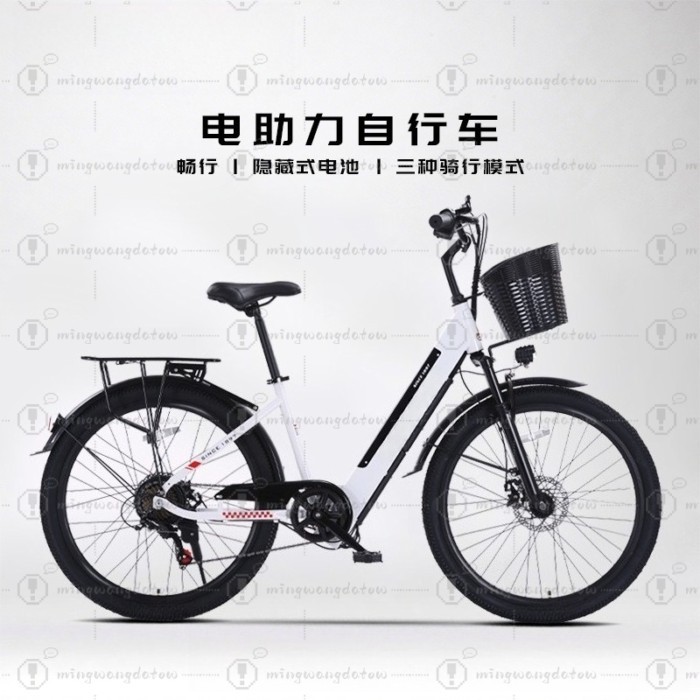Electric Bicycle 24/26 Inch 36/48V Hidden Non-removable Lithium Battery Commuter Bicycle