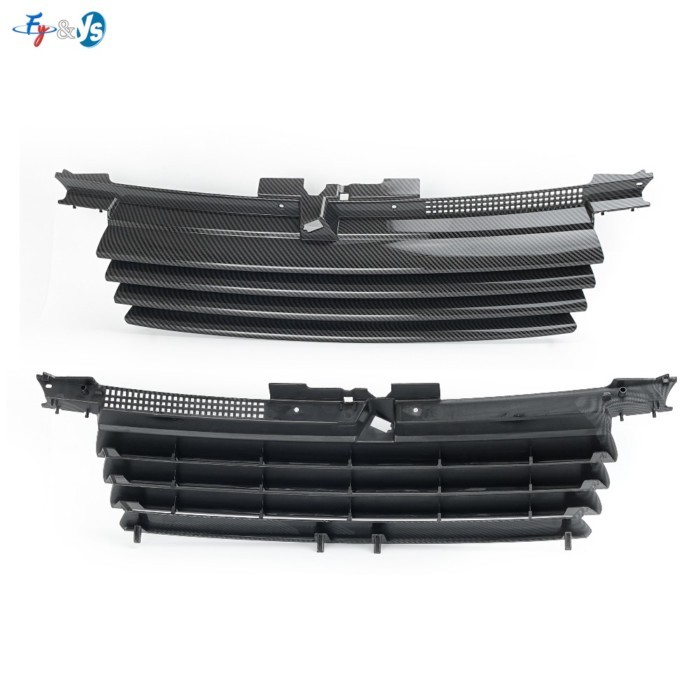 Carbon Fiber Style Front Grille for Jetta MK4 Bora MK4, ABS/Carbon Fiber Replacement Bumper Mesh, S