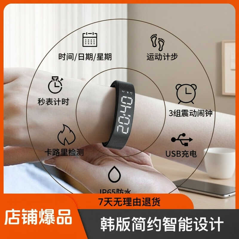 T5C สมาร์ทวอท์ช FD68S สร้อยข้อมือสมาร์ทหน้าจอสีเพลงสภาพอากาศ Pedometer สร้อยข้อมือกีฬา