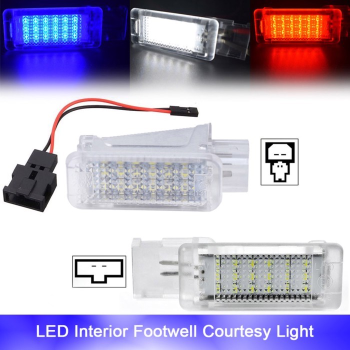2x For Audi TT Q7  Q5 Q3 A8 S8 R8 A6 S6 RS6 A5 S5 RS5 A4 S4 RS4 A3 S3 A2 8Z A1 LED Footwell Courtes