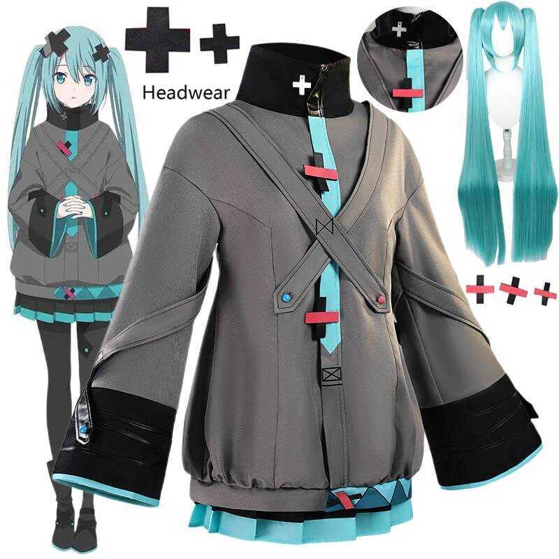 ovie Pjsk Project Sekai Colorful Stage Miku Cosplay Wig Hoodies Halloween Party For Women Girls Cos