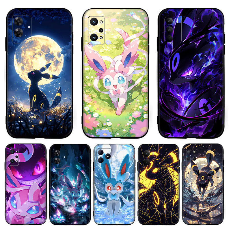 Umbreon และ Sylveon Pokémon Anime ^AE-7 สําหรับ Realme 8S 8i 9i 9 10 Pro Plus 12X ความเข้ากันได้ TPU