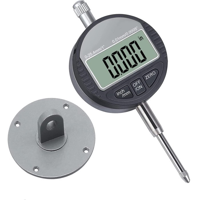 Electronic Digital Dial Indicator Gauge Inch/Metric Conversion 0-1 In/25.4 mm Digital Probe Indicat