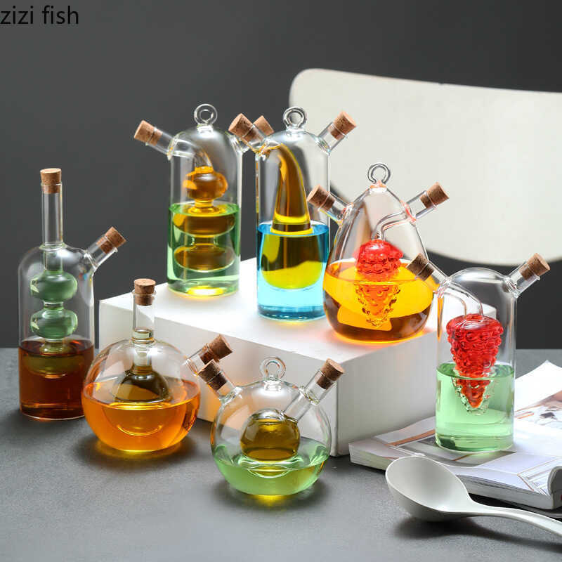Layer Bottle Soy Sauce Vinegar Glass Bottle Oil Pot Heat Resistant Sealed Jar Condiment Storage Jar