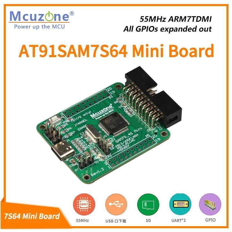 TA AT91SAM7S64 Mini Board ARM7 SAM7S JTAG USB ATMEL MICROCHIP