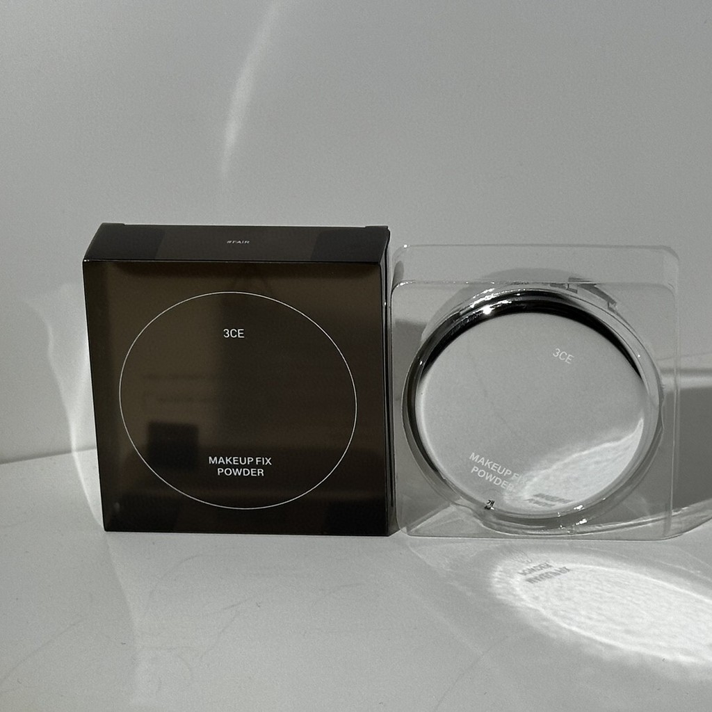 แฟชั่นยิงจริง❤ 28 3ce Soft Focus Fixing Makeup Silver Box Pressed Powder 9g สองสีเบอร์ 1 FAIR เบอร์ 