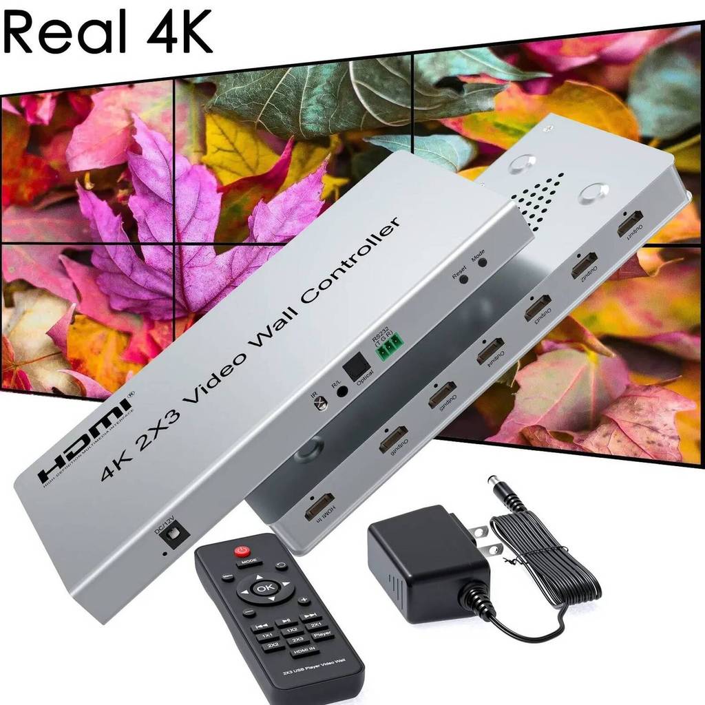 4K 30hz 2x3 HDMI Video Wall Controller 2x2 Video Wall Multi Screen Processor TV Splicer Box Multi Mo