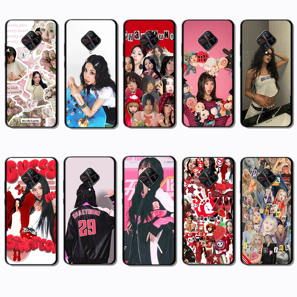 เคสโทรศัพท์สีดําแบบนุ่มสําหรับ Vivo S1 Pro x50 lite Y9S เคส Chaeyoung
