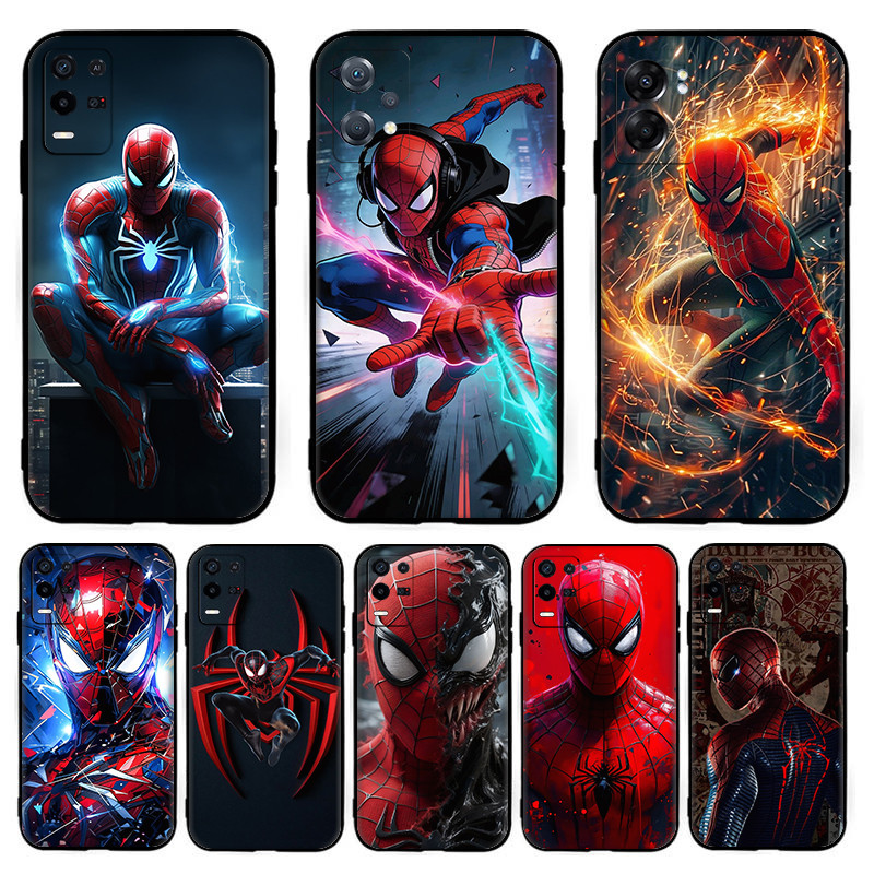 สําหรับRealme C2 C3 C11 C12 C15 C17 C20 C21 C21Y C25 C25S KY94 อะนิเมะSpider Manปลอก7Y4 สีดําTPUซิลิ