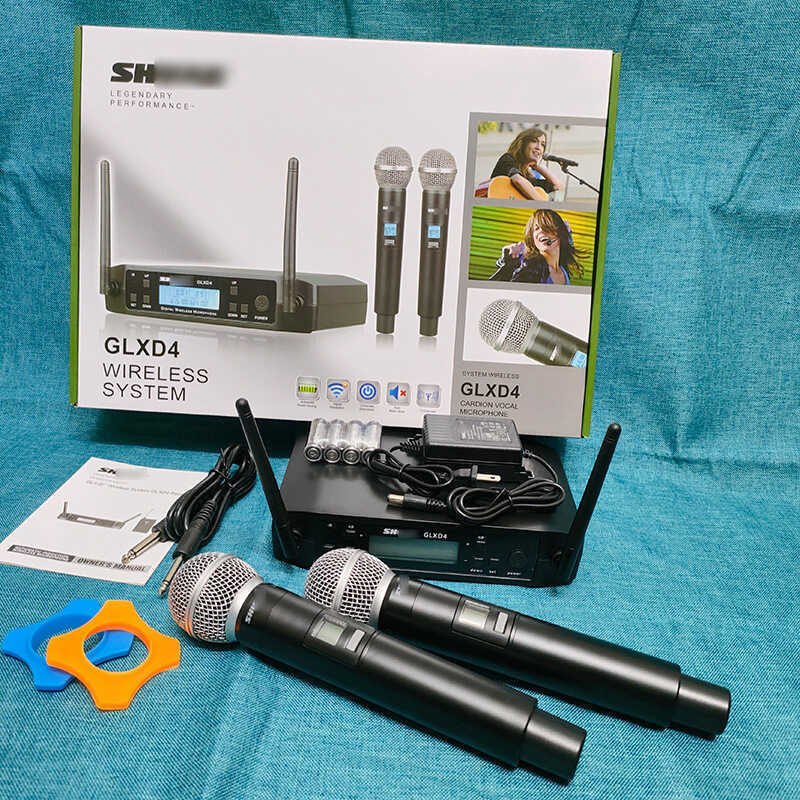 GLXD4 ไมโครโฟนไร้สายหนึ่งสําหรับสองKเพลงประสิทธิภาพกลางแจ้งU-Segmentไมโครโฟนมือถือวิทยุบ้าน