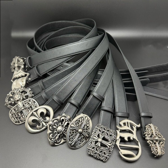 Chrome Hearts Chrome Belt ออกแบบใหม่ Niche Retro บุคลิกภาพเข็มขัดอเนกประสงค์ตกแต่งกางเกงยีนส์เข็มขัด