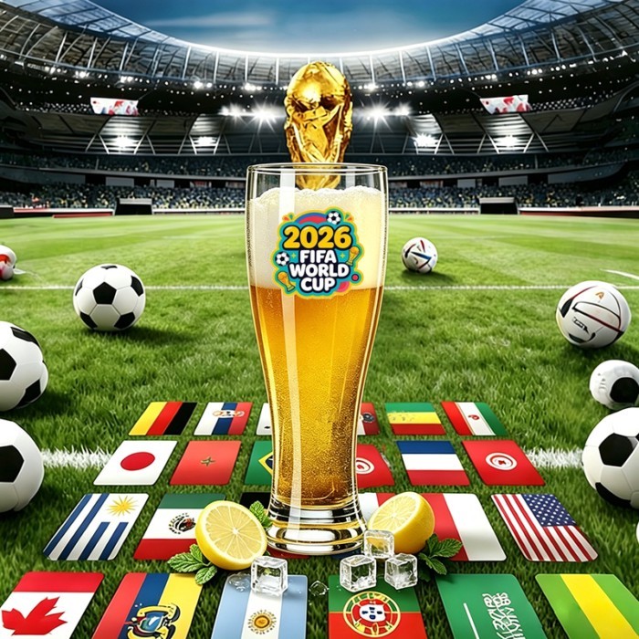 2026 Themed Beer Mug, New Internet Celebrity Lead-free Glass Beer Mug, Large Draft Beer Mug