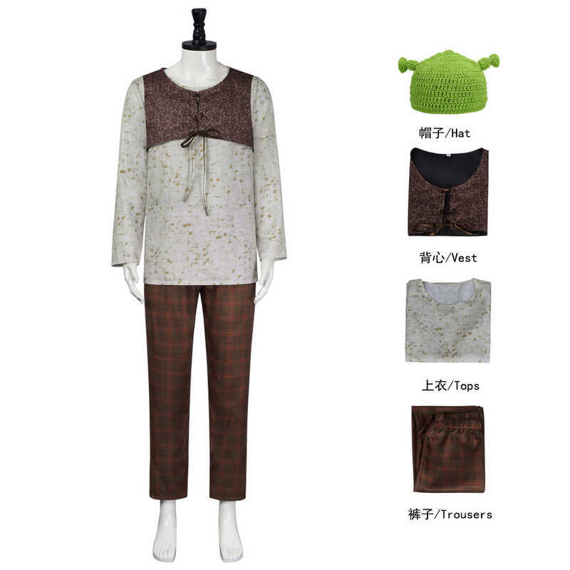 Monster Shrek cos เสื้อผ้าฮาโลวีน Shrek cospy คอสเพลย์ชุดเครื่องแต่งกาย