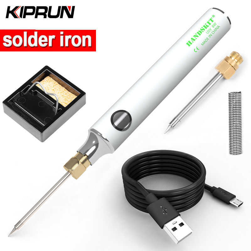 ❤ [Ready Stock] KIPRUN Iron, Powered Soldering Iron Kit USB Welding Tool 8W 5V Electric Adjusta