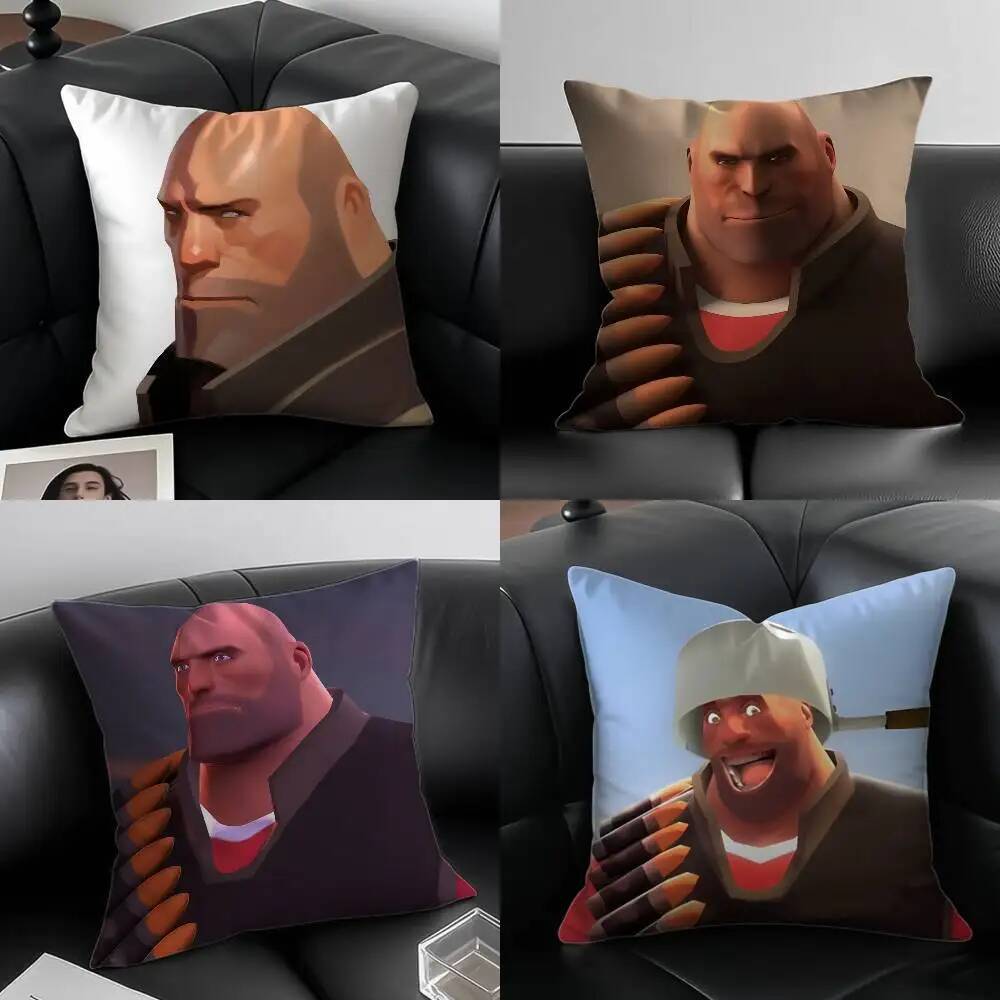 Buff Team F-Fortress 2 TF2 ปลอกหมอนป้องกันฝุ่นปลอกหมอนที่มองไม่เห็นซิป silky สั้นตุ๊กตาโซฟาเบาะ