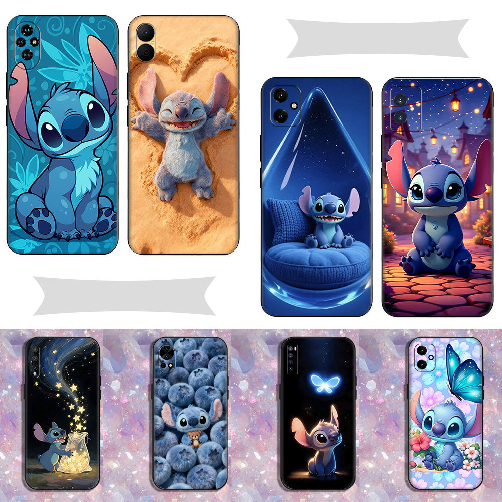 สําหรับ Huawei Y9A Y6 Y5 Y6s Prime Pro Y7 Y9 ป้องกันซิลิโคนนุ่ม TPU น่ารักอะนิเมะหูใหญ่รูปแบบ Stitch