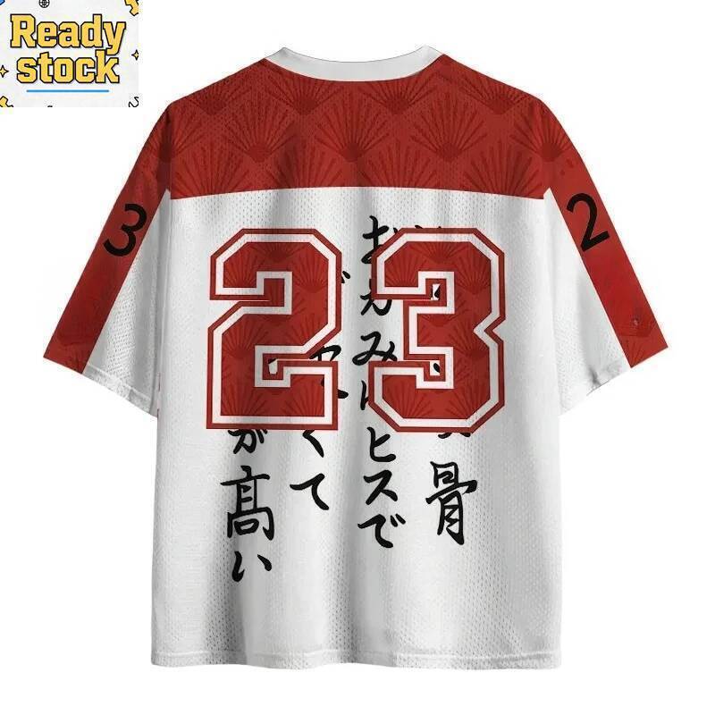 Char ใหม่สนุกสไตล์ญี่ปุ่น Siu Octopus กีฬากลางแจ้ง Street V คอสั้น Sleeved 3D พิมพ์ Jersey สําหรับฤด