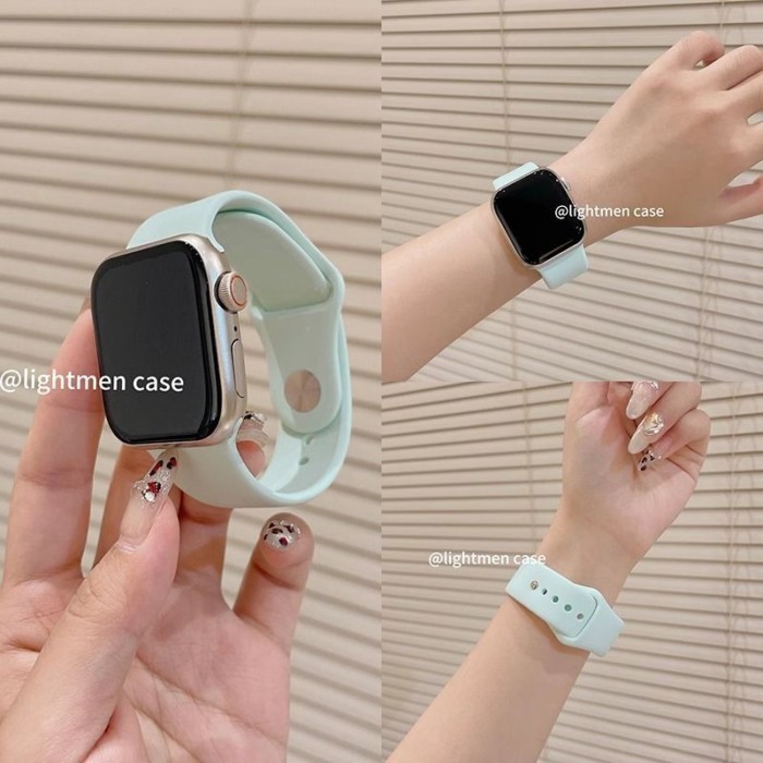 ซิลิโคนสีทึบเหมาะสําหรับ iwatch10 สาย Apple applewatch9