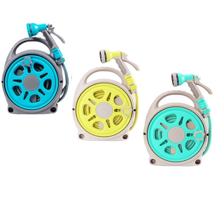 Water Hose Cart Set Mini Hose Cart Watering Car Telescopic Water Gun Garden Hose Flower Cart Water