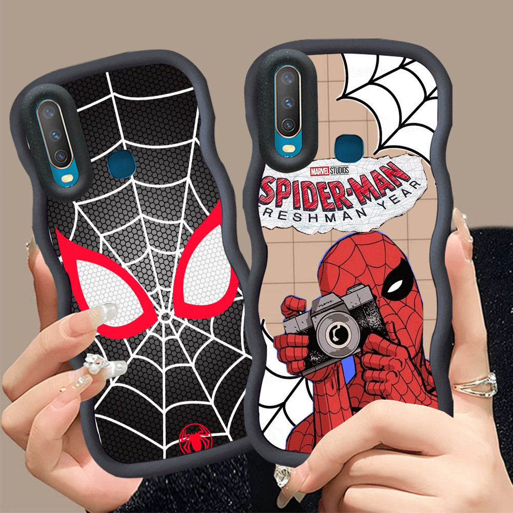 MERAH A-26 Spiderman Casing สําหรับ VIVO Y50 Y17 Y30 Y12 Y15 Y30i สีดําสีแดงสีชมพูกรณี