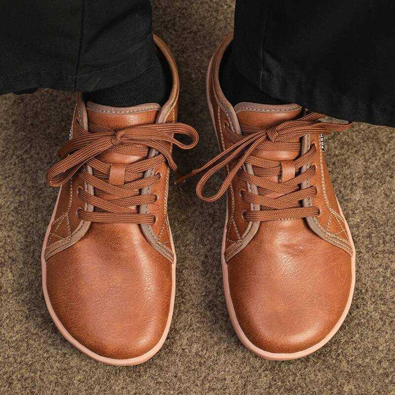 C Men Shoes Wide Barefoot Shoes For Men Minimalist Split Leather Casual Shoes Breathable Comfortabl