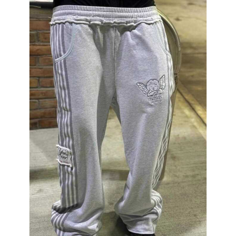 กางเกงลายนางฟ้าทรงหลวมสไตล์ Y2K เหมาะสำหรับสวมใส่แบบวอร์ม