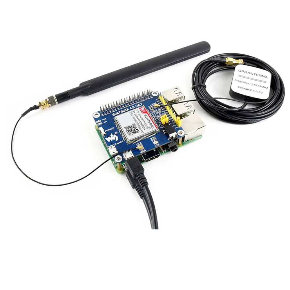 C SIM7600E-H SIM7600G-H SIM7600CE 4G HAT 4G / 3G / 2G / GSM / GPRS / GNSS HAT สําหรับ Raspberry Pi, 