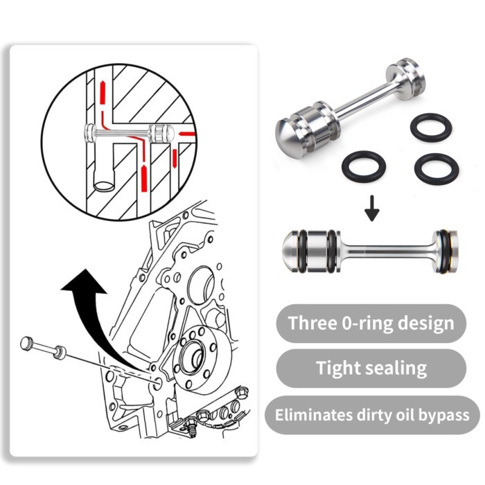 LS Billet Rear Galley Plug Barbell Oil Diverter fits for GM Gen III & IV LS1 LS3 LS2 LQ4 LQ9 LS6 L9
