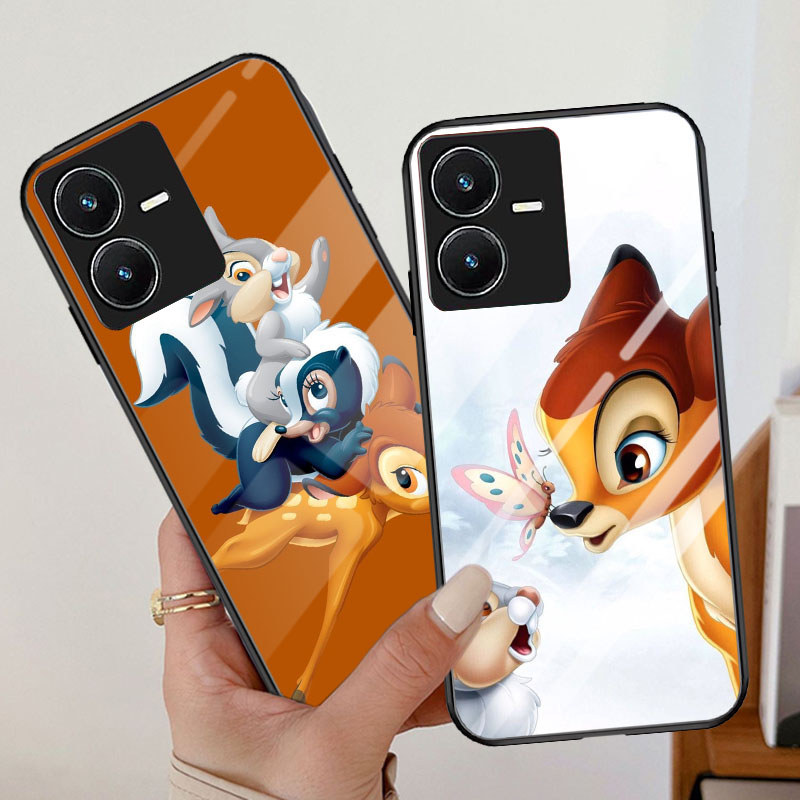 T-2 Bambi Deer กระจกนิรภัยสําหรับ VIVO Y22S Y55 Y75 Y22 V23 V23E Y35 T1 Y28 V25 2024 5G กรณี