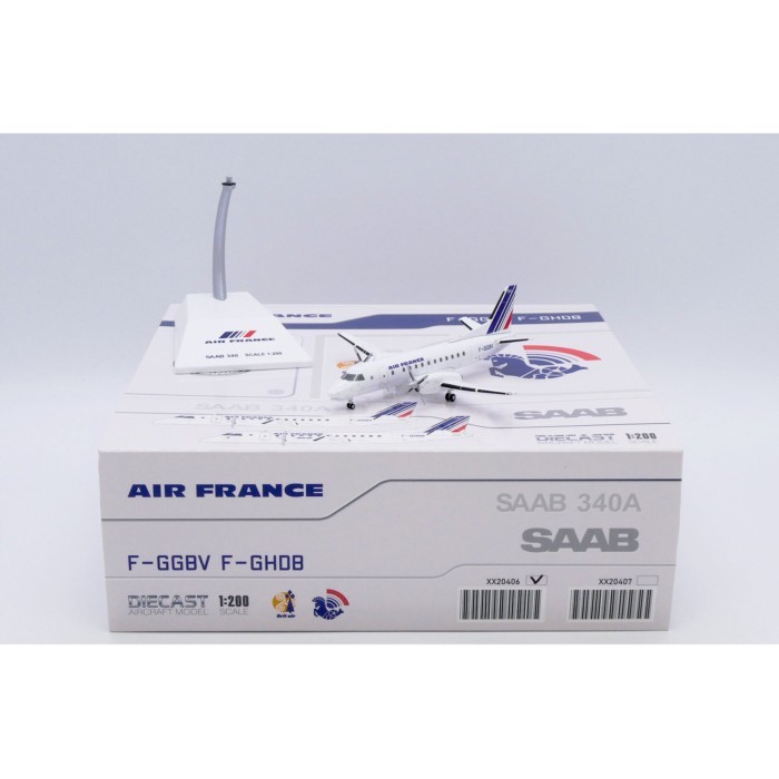 พร้อมสต็อก JC Wings 1: 200 France Airlines SAAB340A Sabo 340A F-GGBV รุ่นโลหะผสม Out of Print Car Mo