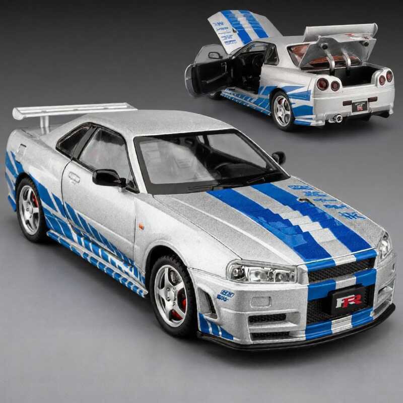 & JUANNUO | Alloy GT-R R34 Car Toy Model