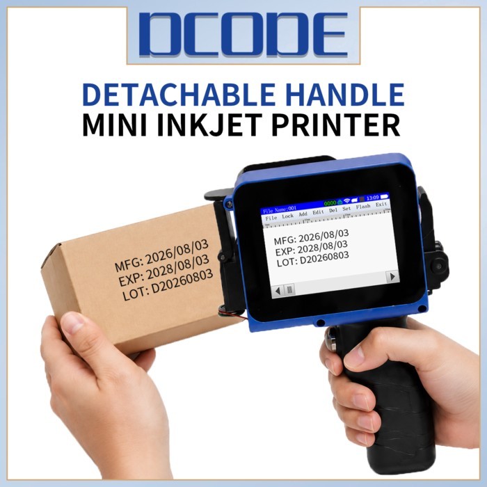 DCODE DC12 Portable Mini Printer with Detachable Handle 12.7mm Handheld Inkjet Printer QR Barcode I