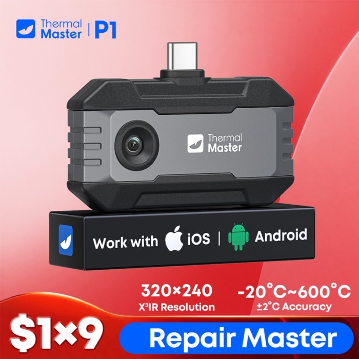 P1 Thermal Camera 320*240 X³IR Resolution for iOS and Android Phone 600 High Temp Measurement Range