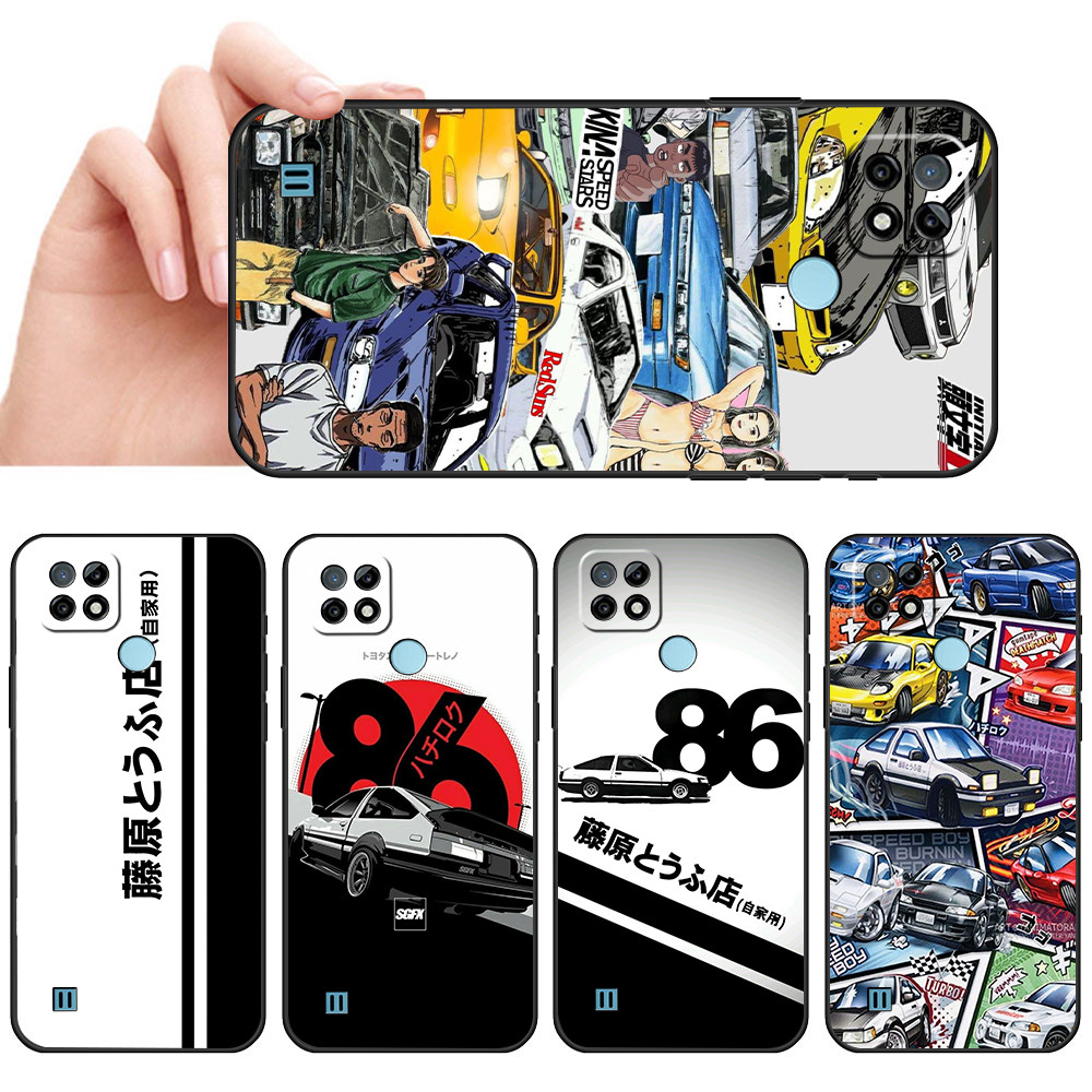 เคสโทรศัพท์สีดํานุ่มสําหรับRealme C21 C21Y C25Y SX51 toyota ae86 ปลอกAnti Fallingโทรศัพท์มือถือกรณี