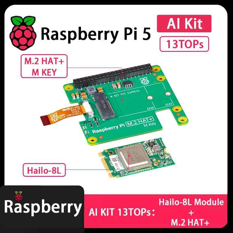 อย่างเป็นทางการ Raspberry Pi 5 M.2 หมวก + Gen2 Gen3 NVME M.2 SSD 2230/2242 บอร์ดขยายขนาด M คีย์ PCI 